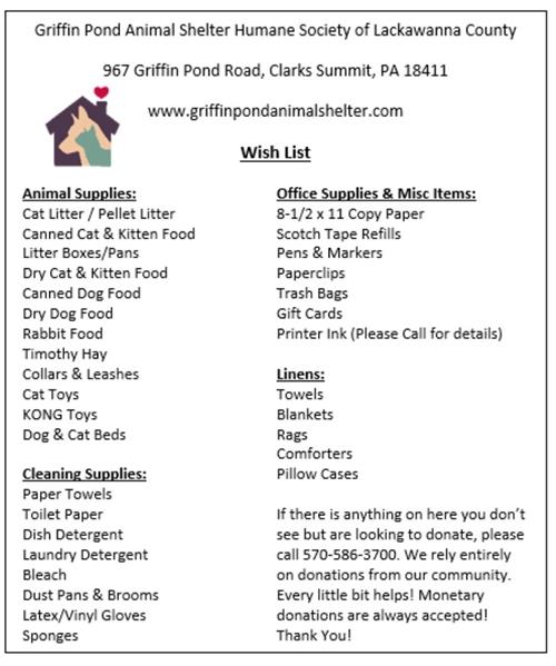 Griffen Pond Supply List Suggestion Griffen Pond Supply List Suggestion
